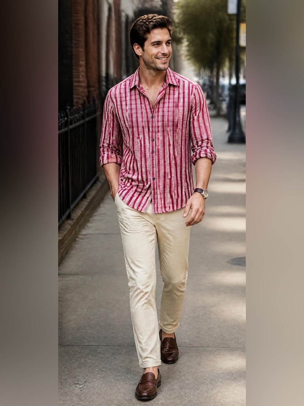 3 for $15😍 NWOT Mexx Cotton Pink and White Plaid Button-Down  Shirt